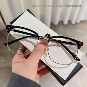 Mens And Womens Half-framed Ultra-light Glasses Frames Anti-blue Light Flat Glasses For Computers Mobile Phones