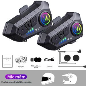 kebidumei | Mũ Bảo Hiểm Xe Máy Tai Nghe Bluetooth 5.3 Intercom Có Trợ Lý Giọng Nói Máy Nghe Nhạc IPX6 Chống Nước 300M Interphone Cho Tất Cả Các Loại Mũ Bảo Hiểm