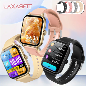 LAXASFIT Đồng Hồ Thông Minh Bluetooth Trả Lời Điện Thoại Màn Hình Cảm Ứng Theo Dõi Sức Khỏe Nam Nữ Quà Tặng Có Chức Năng Gọi Theo Dõi Giấc Ngủ & Nhịp Tim