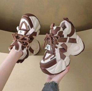 Elevated 8cm Dad Shoes Real Leather Casual Hidden Height Increasing Foot Slimming Thick Bottom Street Style Leisure White Sneakers