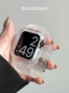 สายนาฬิกาแบบหนึ่งชิ้น ยางซิลิโคนแบบเหลว สำหรับ Apple Watch S9 S8 Iwatch ป้องกันการตกหล่น ใส่สบาย สำหรับฤดูร้อน