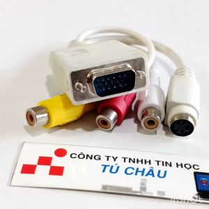 Cáp VGA ra 3 AV Cái (3RAV) S Video 4 Pin Cái dài 15Cm (Cáp Vga ra AV Vga ra S Video 4 Pin)