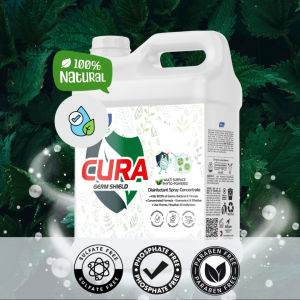 Keeva Cura All Purpose Disinfectant Concentrate No Rinse Surface Cleaner for Homes Hotel Commercial