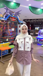 Melodyoutfit - 3in1 Setelan Hijab Casual Kekinian OOTD Ulzzang Outfit Remaja Terbaru Outfit Cute Set AA426