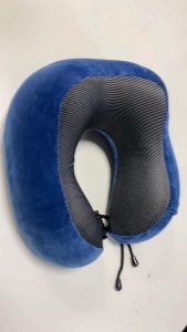 Travel Neck U Shape Pillow Memory Foam Side Storage Bags [ Sleep Rest Airplane Car Portable Convenient Compact Design ]