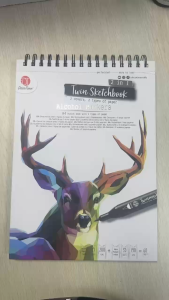 A4/A5 Spiral Sketchbook for Drawing Double Cover Marker And Watercolor 2 in1 Drawing Book Art Surfaces For Graffiti School Stationery素描本