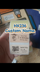HX236 [Custom Nama] TIDAK BISA COD - Kertas Label Nama Stiker Premium Acara Ulang Tahun Birthday/ Wedding/ Baby Shower/ Brand / Hadiah/ Souvenir/ Kemasan Produk/ Natal / Idul Fitri