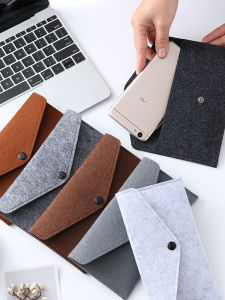 Long Portable Storage Bag Felt Glasses Case Mens Simple Pressure Resistant Wallet Mobile Phone Card Holder Womens Coin Purse