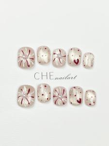 Handmade Short Nail Tips Wearable Nail Art White Enhancing Firework Cat Eye Design Nail Stickers Pure Natural Short Nails
