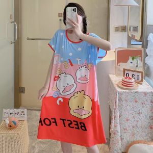 ชุดนอนสตรีทรงโอเวอร์ไซส์เสื้อยืดเดรสใส่นอนใส่สบายชุดชุดนอนสำหรับคุณแม่ตั้งครรภ์ #09