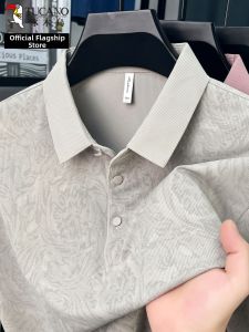 TUCANO | Short Sleeve Summer Large Size Ice Silk Slim Fit Printed Polo Shirt