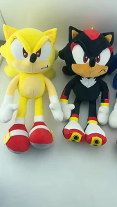 33CM High quality Sonic Plush Toy The Hedgehog Sonic Knuckles Tails Cute Cartoon Soft Stuffed Doll Birthday Gift for Children