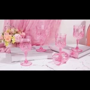 12/24/36Pcs Plastic Champagne Flutes Reusable Wine Glasses Elegant Pink Champagne Flutes for Wedding Party Wine Bar Easy Clean