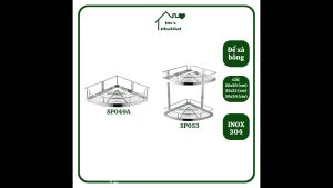 Kệ gắn góc tường Inox 304 đặc PHÁT ĐẠT không rỉ sét để xà bông nhà tắm phòng tắm toilet bằng inox để gia vị (SP049A.053)