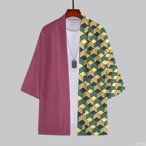 Áo Khoác Kimono Nam In 3D Mùa Hè 2026 Chất Liệu Polyester Kiểu Dáng Truyền Thống Châu Á Tay Áo Ba Phần Tư