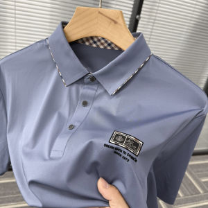 Smooth Cool Design Mens Short Sleeve Polo Shirt Summer Style Flip Collar Fashionable Business Casual Standard Fit Youthwear