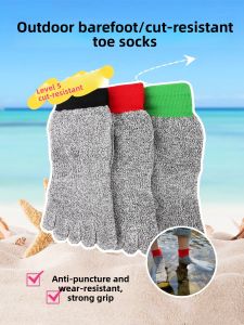 Outdoor Beach Sport Socks Anti-Cut Breathable Toe Separated Marathon Barefoot Fitness Durable Non-Slip Underwater Harvesting