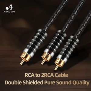 ATAUDIO HiFi RCA Splitter Cable with Gold-Plated Plugs RCA to 2RCA Subwoofer Y Audio Cable for Amplifier CD Player