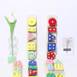 Mumystation Colorful Wooden Stacking Tower Baby Toy: Mainan Edukasi Donat Susun Ring Balita Wooden Toys