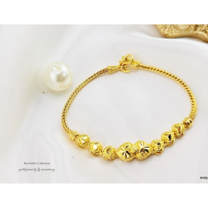 สร้อยข้อมืองานหุ้มทองคำแท้ 24k หนาพิเศษ สวยเทียบทองแท้ ไม่ลอกไม่ดำ