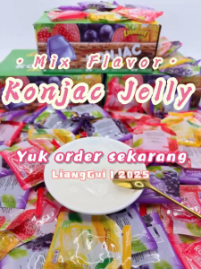LIANGGUI Konjac Jelly Jepang Aneka Rasa Manggo Strawberry Anggur Enak Cemilan  0 Kartu 0 Gula