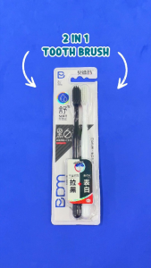 Toothbrush 2in1 Soft and Bristle Manual toothbrush Gentle Gum Care Sensitive Teeth Tongue Cleaner for Fresh Breath Use