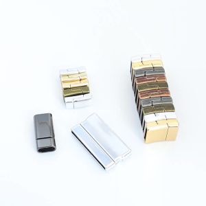 5-10pcs Alloy Magnetic Clasps Flat Magnetic Buckles Leather Rope Connectors For DIY Jewelry Making Bracelet Necklace Accessories