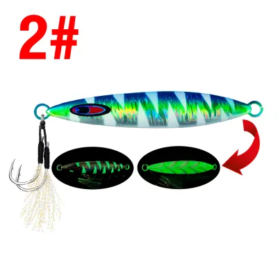 AKAKUMA | 1Pc Luminous Jig Lure Fast Sinking Jigging Long Casting Lure 40G-200G Metal Bait With Sharp Hooks For Sea Fishing
