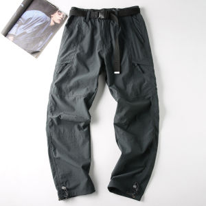 Quần Gió Mềm Ốp Ngoài Trời Kiểu Mỏng Xuân Thu Đức Quần Túi Hộp Nhiều Túi Thắt Lưng Quần Thường Ngày Chống Nước Ống Đứng Nam