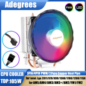 CPU Air Cooler 2 Heatpipes X99 Processor Tower PC Radiator for Intel LGA 2011 X79 1700 1366 1200 115X AM5 AM4 AM3 ventilador