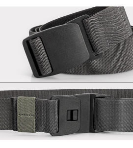 Extra Long 110-130cm Men Canvas Belt Cloth Belt Men Belt Kids Belt Adult Belt Metal Free Plastic Automatic Buckle Bypass Airport Security BLACK