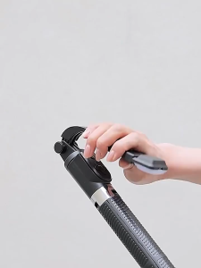 LM - Tongsis Tripod Bluetooth Selfie Stick Remote Tripod HP Tongsis 1.7 Meter 170 cm dengan lampu LED Warna Hitam