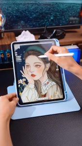 Case Huawei MatePad Pro 12.2 2024 / MatePad 12X 12 X Casing Tablet PC 122 Inch OLED PaperMatte Flipcase Acrylic Stand Rotating 360 Cover Slot Pen Kesing Putar Akrilik Clear Transparent Bonus Stylus Sticker Aesthetic