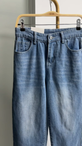 Biru Loose Jeans Wanita Celana Highwaist Baggy Pants Celana Retro Biru Denim Jumbo Wanita