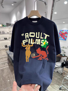 Áo Thun Nam Tay Ngắn in Họa Tiết Hoạt Hình Cotton Phong Cách Mỹ Mùa Hè Cổ Tròn Rộng Rãi Thời Trang Thương Hiệu Áo Thun