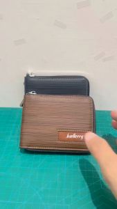 Baellerry Bifold Wallet Zipper D5109 Dompet Uang Lipat Resleting RFID Muat Banyak Bahan Sintetis
