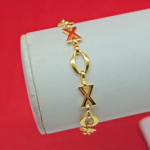 สร้อยข้อมือทอง ลาย XOXO ความยาว 6.5 นิ้ว ตามแบบ เสริมบารมี ใส่ออกงานได้ ชุบทองติดทน สวยเป๊ะไม่โป๊ะ
