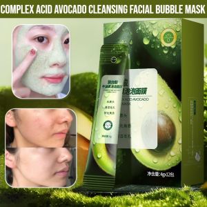Complex Acid Avocado Cleansing Facial Bubble Mask  Deep Cleansing Pore Bubble Mask Instantly Shrink Pore Whitening Facial Skin