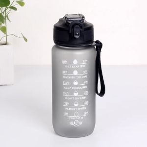 600ML/750ML/1000ML Sports Water Bottle Gradient Color Motivational Bottle with Time Marker Leak-proof Cup Gym Outdoor Drinkware