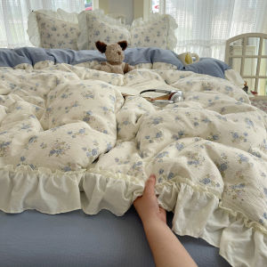 2025 New Floral Four-Piece Set Student Dormitory Single Three-Piece Bed Canopy Bedding Korean Style Fresh Girl Heart