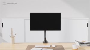 SilverStone ARM13 Single Monitor Arm - Mechanical Spring Design & Versatile Adjustability | Fits up to 32" & 9KG VESA Cable Management Grommet & Clamp Mount Bases