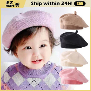 Baby Beret Hat Knitted Berets Kids Artist Painter Cap Boy Girl Autumn Winter Warm Wool Hat Fashion Kids Girls Pumpkin Hat