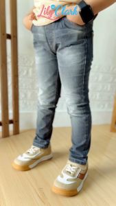 Lily And Clark Celana Jeans Anak Laki-Laki Panjang Basic Warna Abu JA01