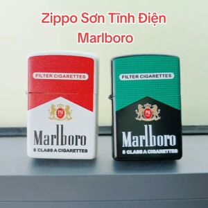 Bật Lửa Zippo Sơn Tĩnh Điện Marlb0r0 Đời La Mã E2000 ( Có Tem Đỏ - Tặng Kèm Đá Bấc Xịn)