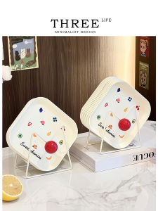 Tlife Draw Thickened Plastic Dishwasher Safe Bone Disc Home Tabletable Trash Residue Plate Japanese Style Floral Pattern