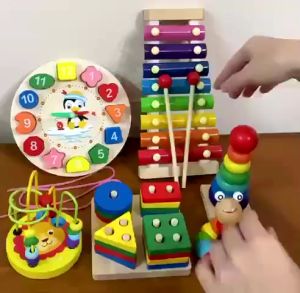 Combo 6 Món Đồ Chơi Gỗ Giúp Bé Phát Triển Trí Tuệ - Đồ Chơi Thông Minh Cho Trẻ Em