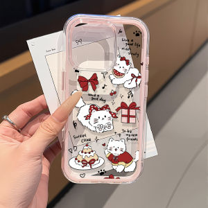 Cat Pattern Transparent Phone Case For Samsung S26 Ultra S25 A37 A56 A36 A57 A16 A26 A17 A07 A06 2 IN 1 Shockproof Soft Cover