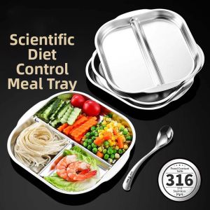 Portion Control Weight Loss Plate 316 Stainless Steel Square