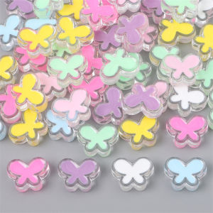 4-10ชิ้น24X18มม. แฮนด์เมดลูกปัดอะคริลิคผีเสื้อเคลือบทำมือสำหรับสร้อยคอสร้อยข้อมือพวงกุญแจทำเครื่องประดับ DIY