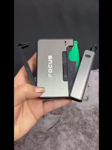 Firetric Kotak Rokok Fashion Bungkus Metal Case with Lighter Korek Api - Kotak Rokok Plus Korek Api Motif Metalic Glossy Stainless Steel - Ruang Temu